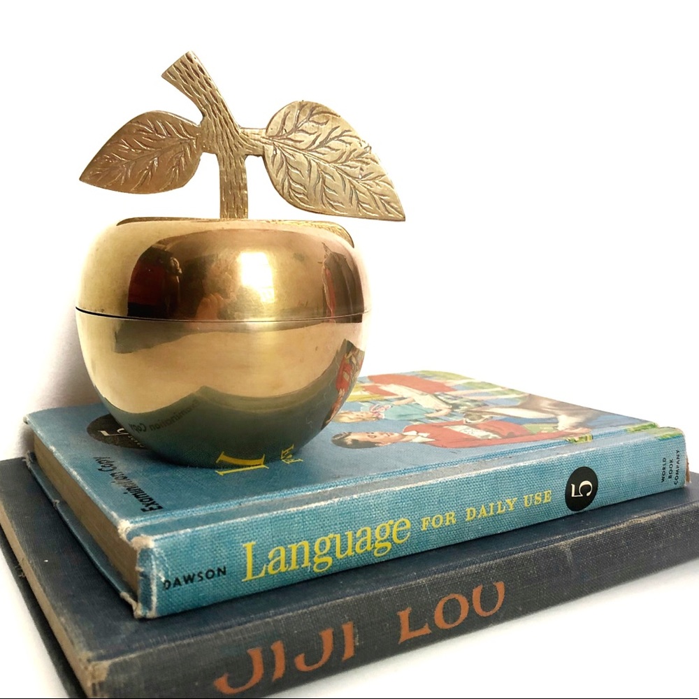 Vintage Brass Apple Trinket Dish | Fall Decor